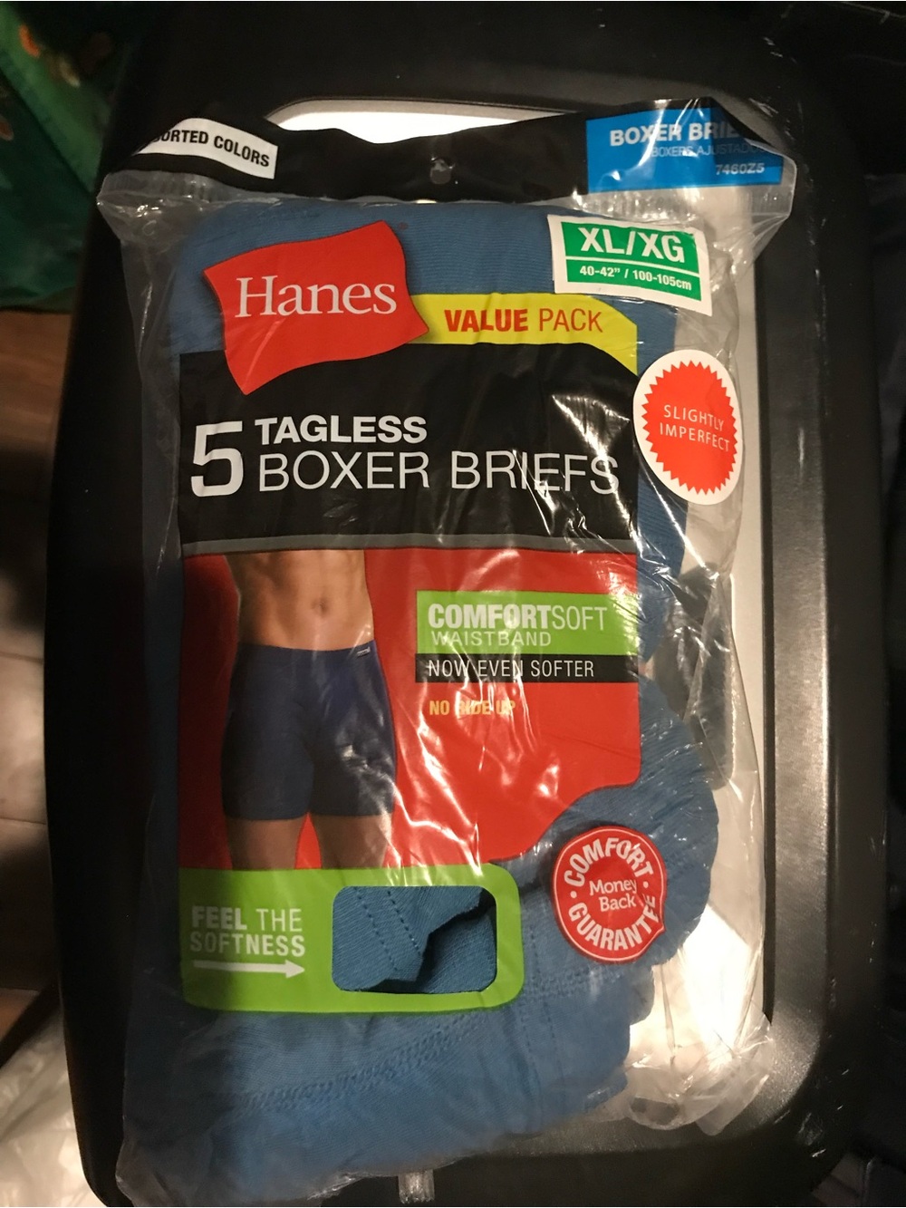 Two (2) Men's ComfortSoft Waistband Boxer Briefs, 5 Pack XL